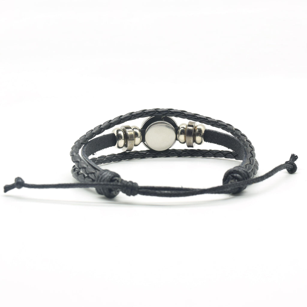 Bracelet avec 12 signes du zodiaque pour homme et femme, mode multicouche, tissage de cuir, breloques 12 Douze Constellations, bracelet en cuir PU tressé, bracelet punk signe du zodiaque
