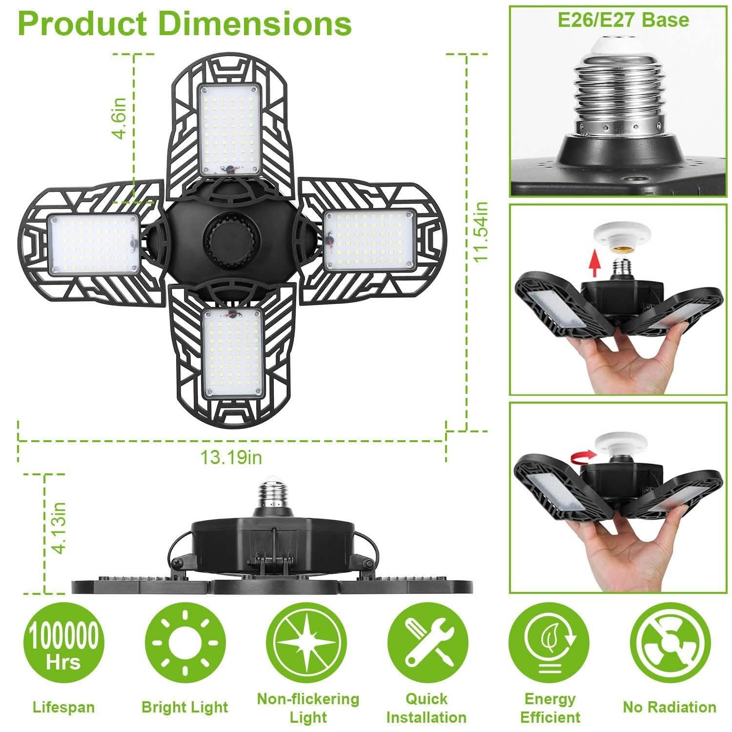 Plafonnier de garage LED 12000LM