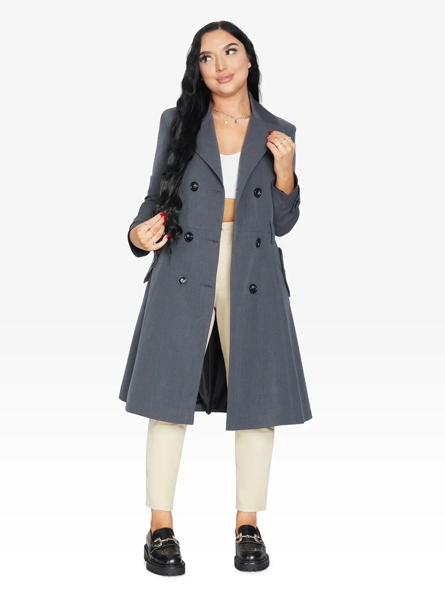 Imperméable trench croisé printemps/été (1201-SP)