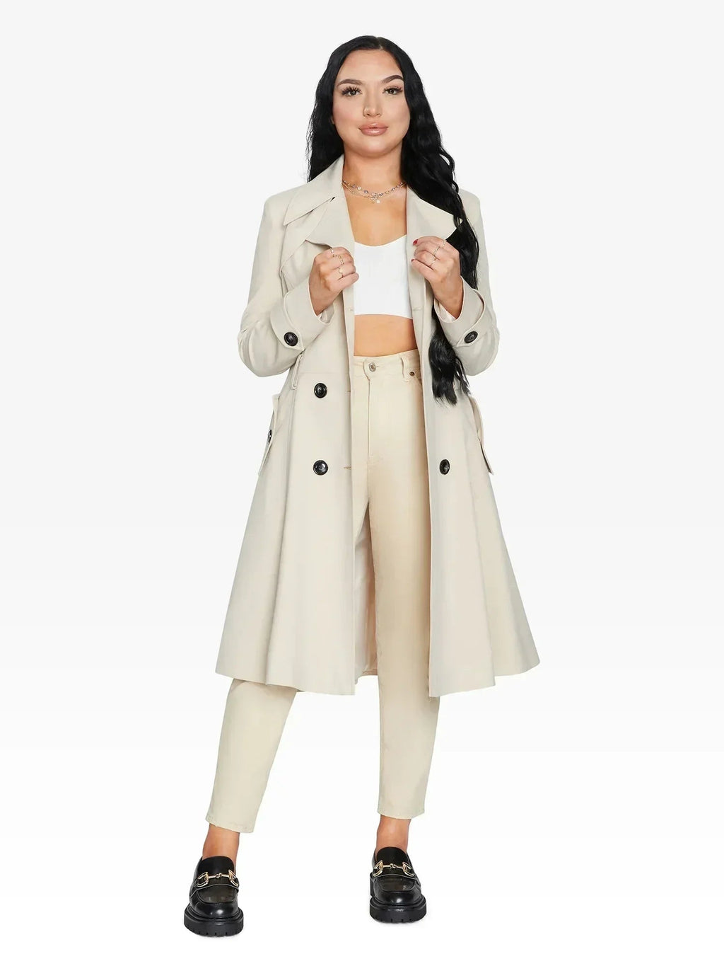 Imperméable trench croisé printemps/été (1201-SP)