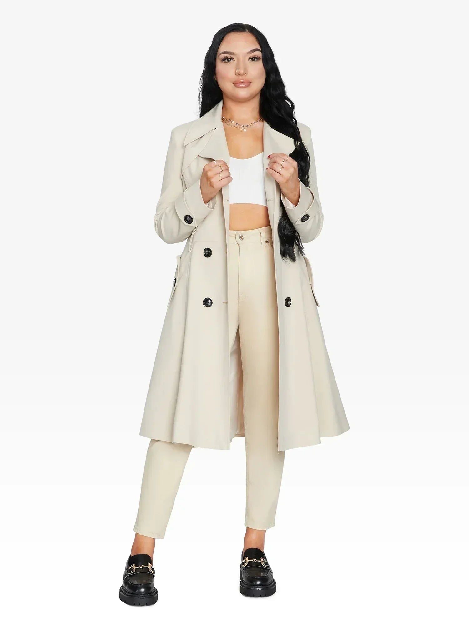Imperméable trench croisé printemps/été (1201-SP)