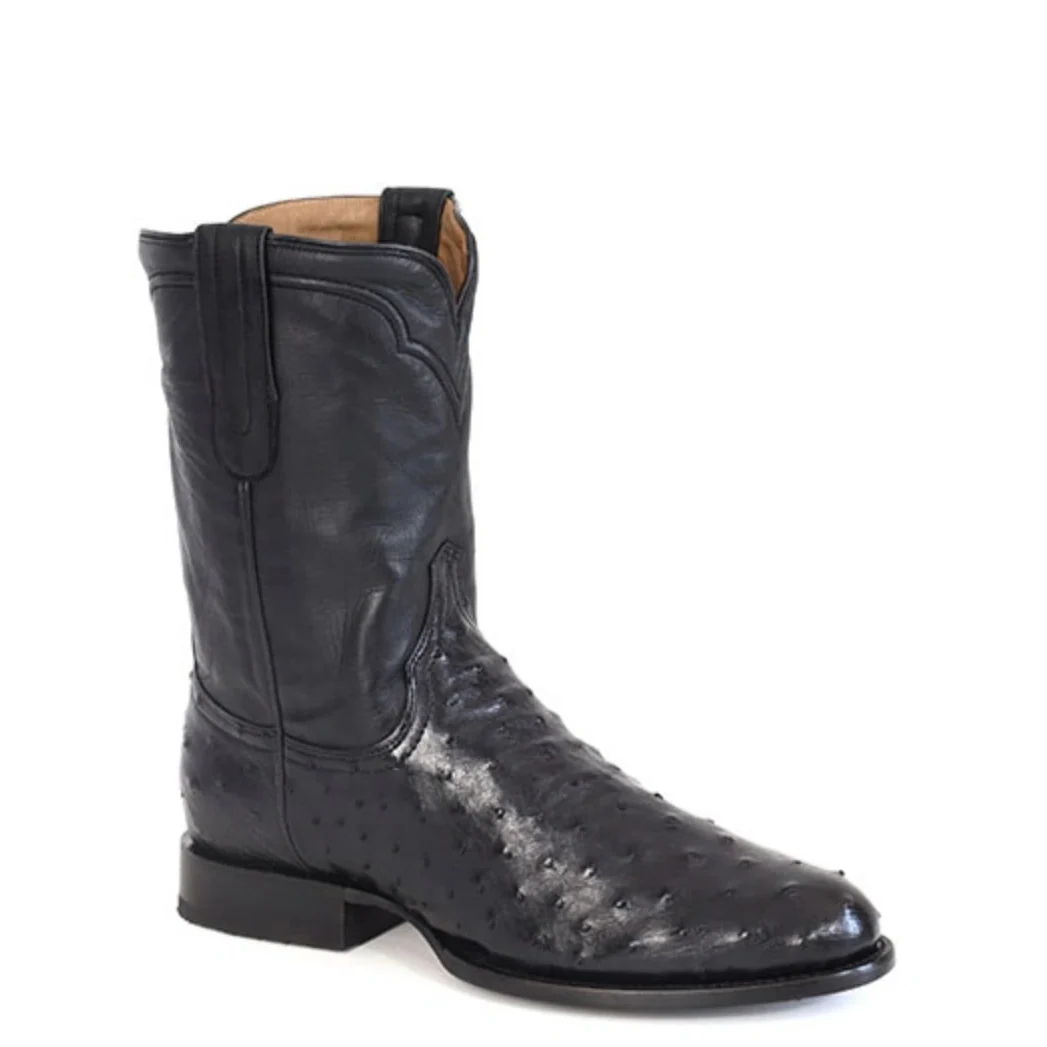 Stetson Austin (Noir) - Bottes de cowboy en autruche pour homme