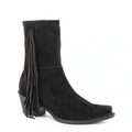 Stetson Halle (Noir) - Bottes de Cow-girl en Cuir Daim pour Femme