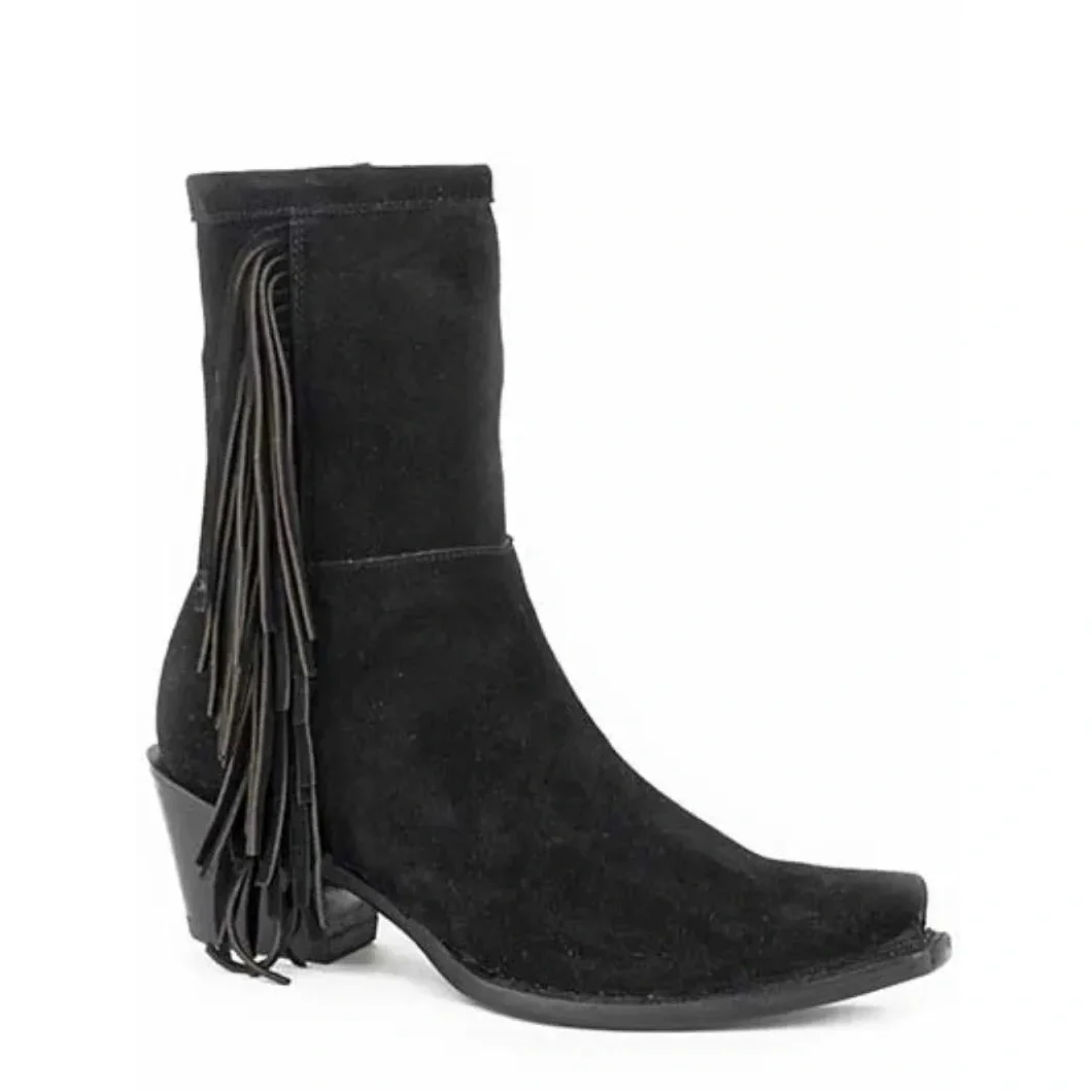 Stetson Halle (Noir) - Bottes de Cow-girl en Cuir Daim pour Femme