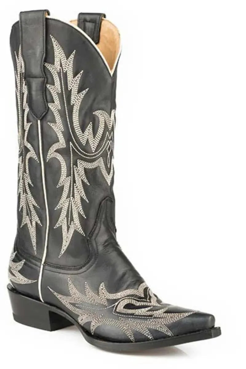 Stetson Tina (Noir) - Bottes de cow-girl en cuir pour femme (Liquidation)