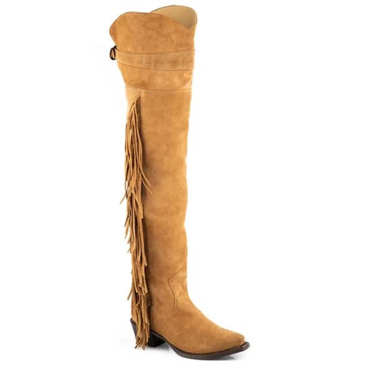 Bottes de cowgirl Stetson Glam (Tan) en cuir suédé pour femme