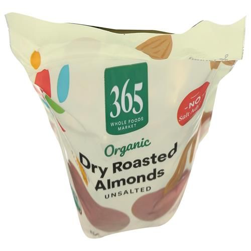 Whole Foods Market, Amandes grillées à sec et non salées biologiques, 10 oz