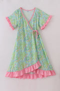 Robe à volants adulte imprimé brise de prairie