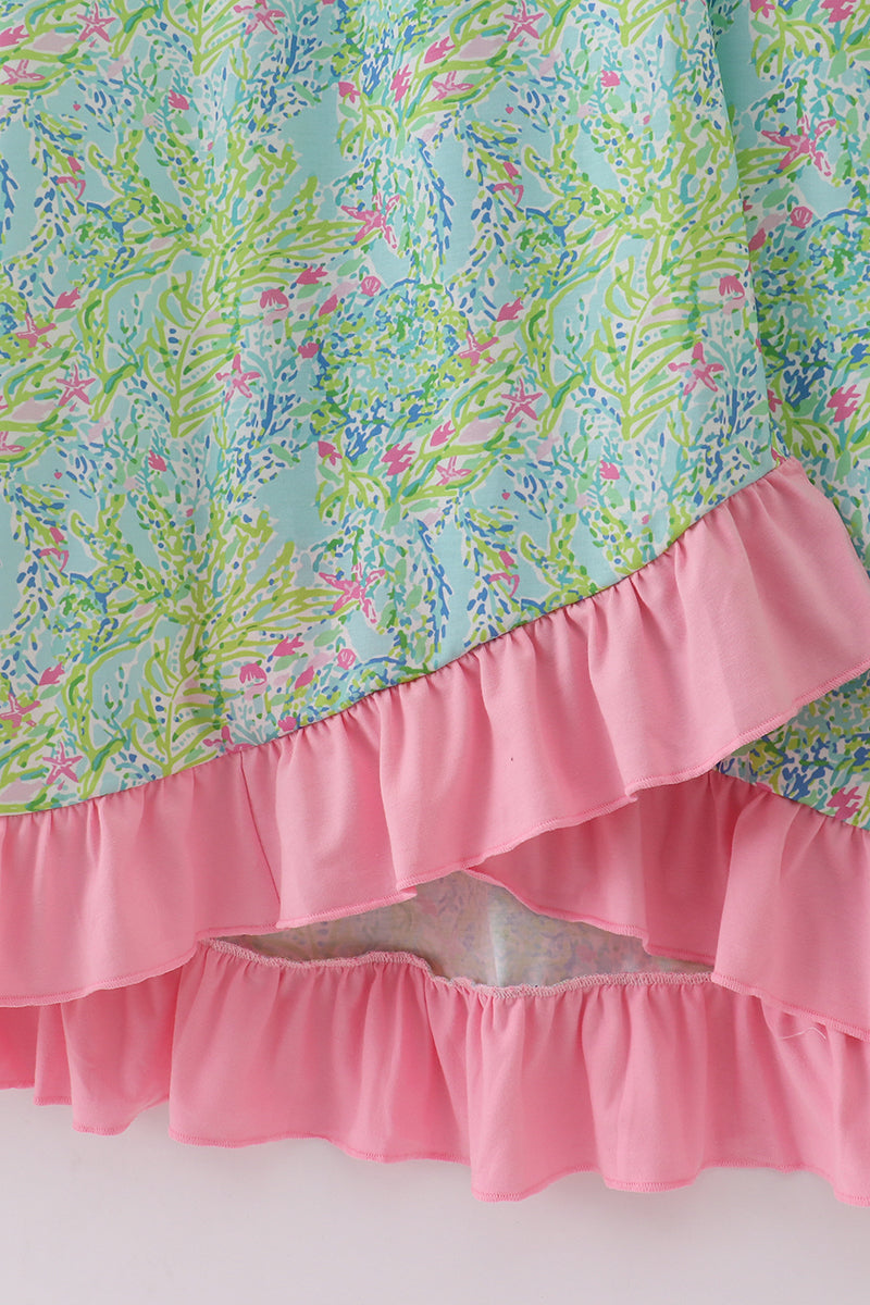 Robe à volants adulte imprimé brise de prairie