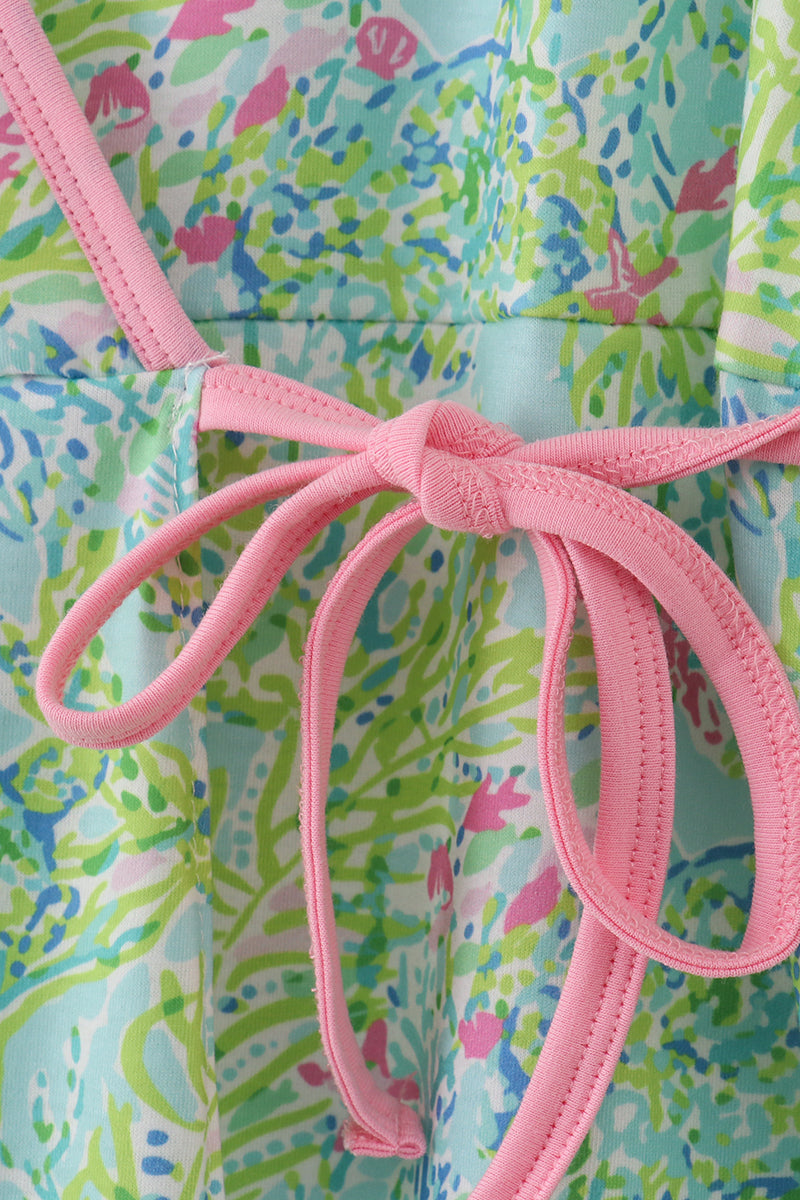 Robe à volants adulte imprimé brise de prairie