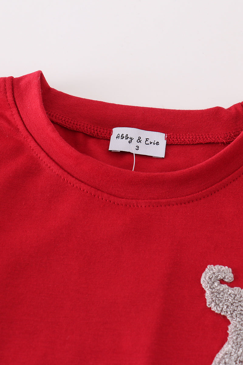 Ensemble garçon marron Alabama broderie au point de nœud