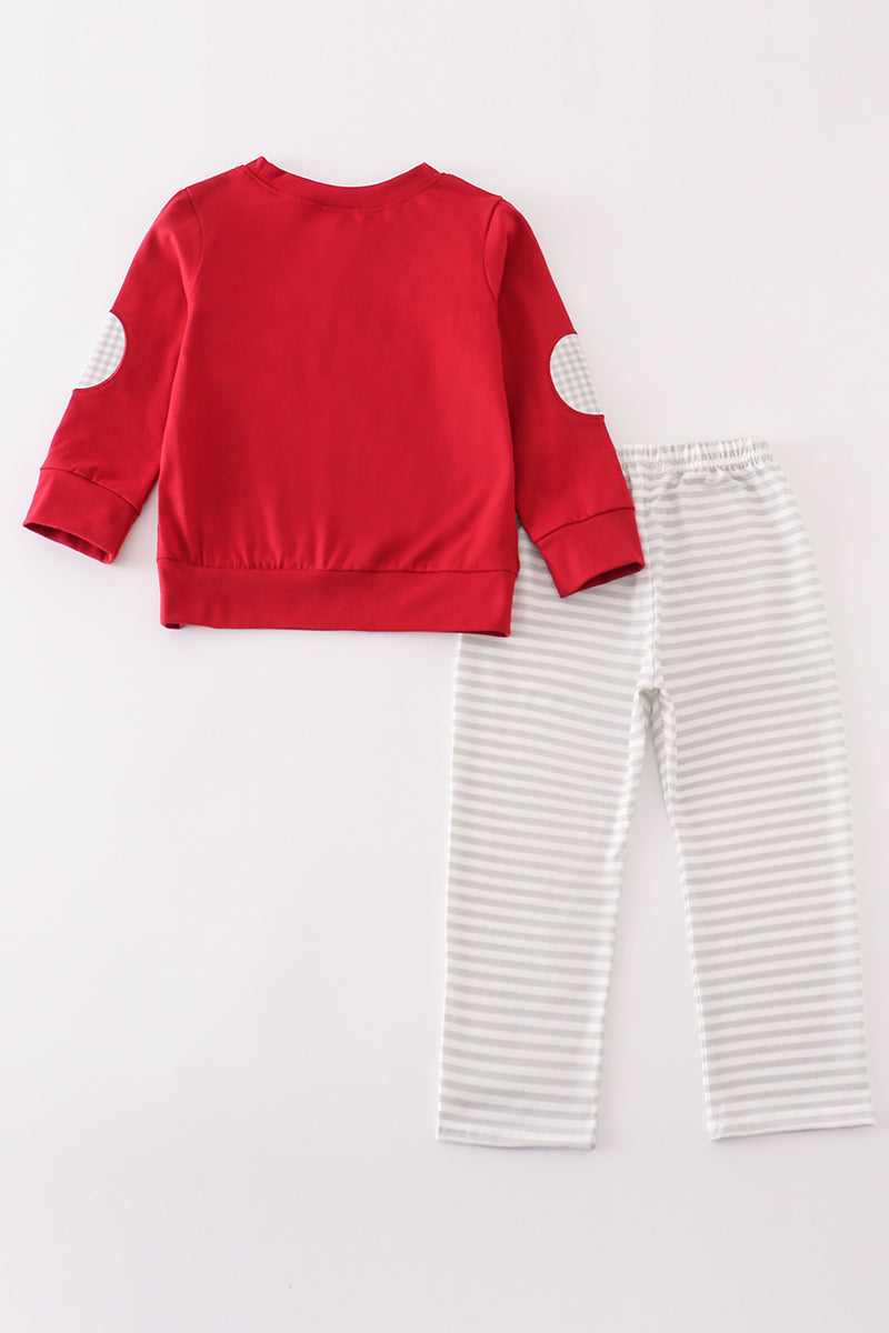 Ensemble garçon marron Alabama broderie au point de nœud