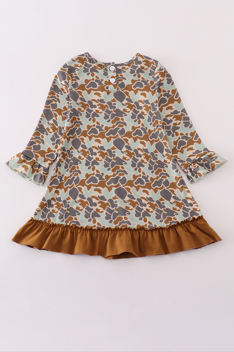 Robe à volants et applique camouflage Halloween