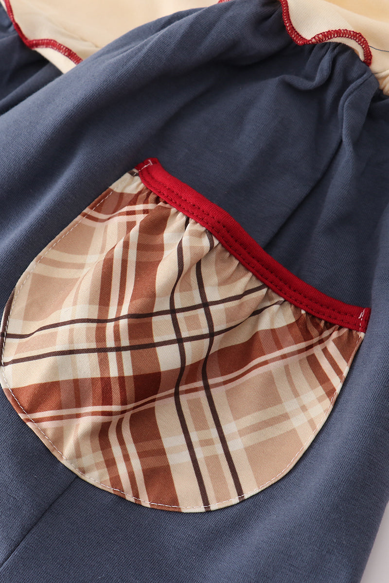 Ensemble pantalon brodé de blé à volants