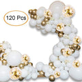 Kit d'Arche de Ballons Métalliques Confettis Or Blanc 120pcs Pour Décorations de Fête de Mariage Anniversaire Kit d'Arche Guirlande de Ballons Pour Baby Shower Fête Nuptiale Fête Prénatale