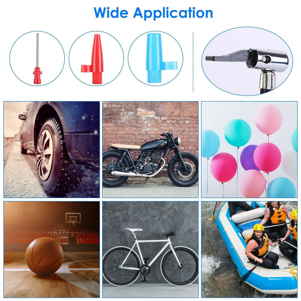 Pompe à pneu portable d'une puissance maximale de 120 W avec affichage numérique et lumière LED