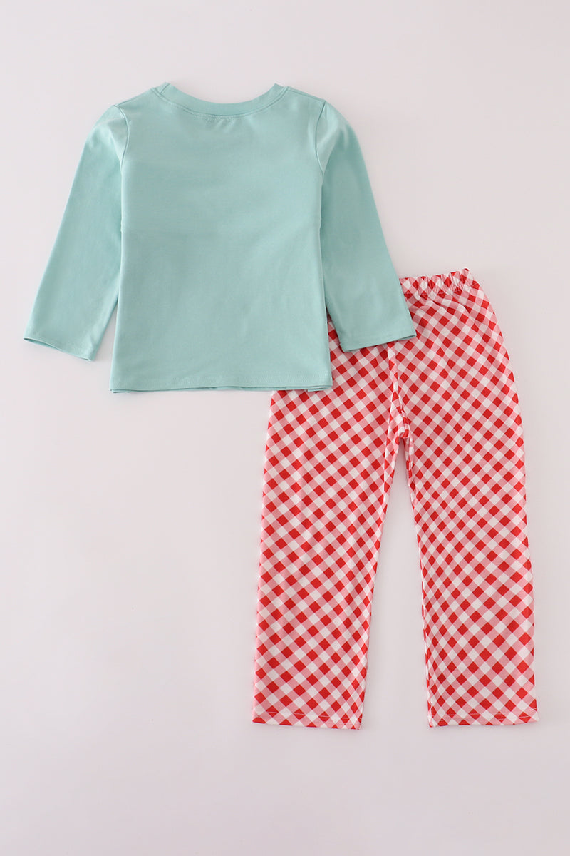 Ensemble pantalon smocké rouge "ferme"