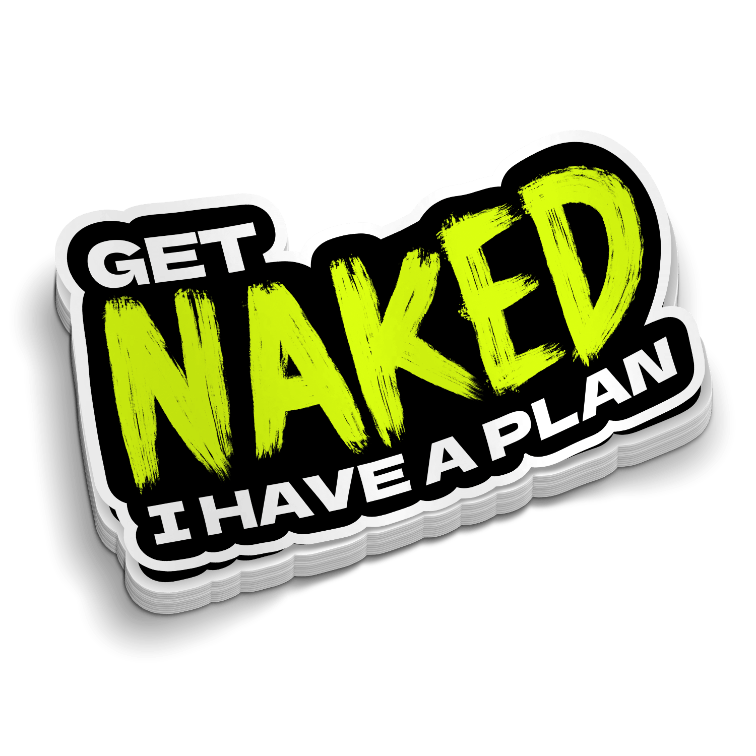 Autocollant de casque de chantier "Get Naked"
