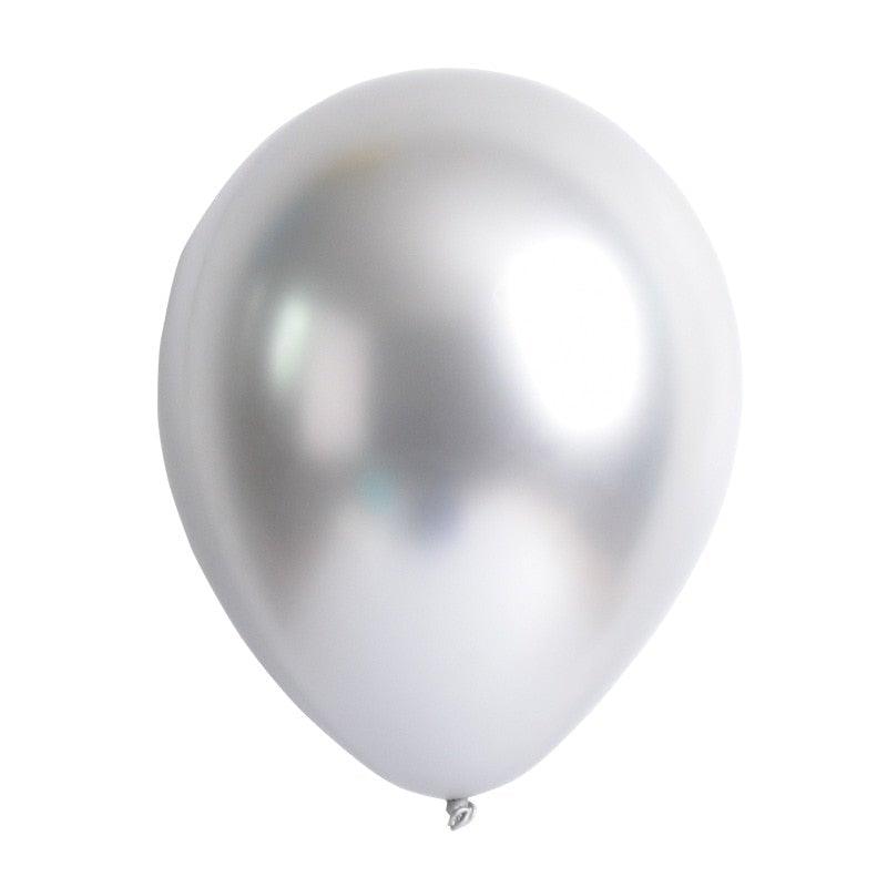 122 pièces Kit de guirlande en arc de ballons en latex blanc et argent pour fête prénatale, mariage, anniversaire, remise de diplôme, enterrement de vie de jeune fille, ballons de luxe