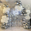 122 pièces Kit de guirlande en arc de ballons en latex blanc et argent pour fête prénatale, mariage, anniversaire, remise de diplôme, enterrement de vie de jeune fille, ballons de luxe
