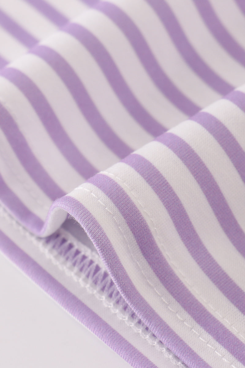 Haut à rayures brodées LSU violettes