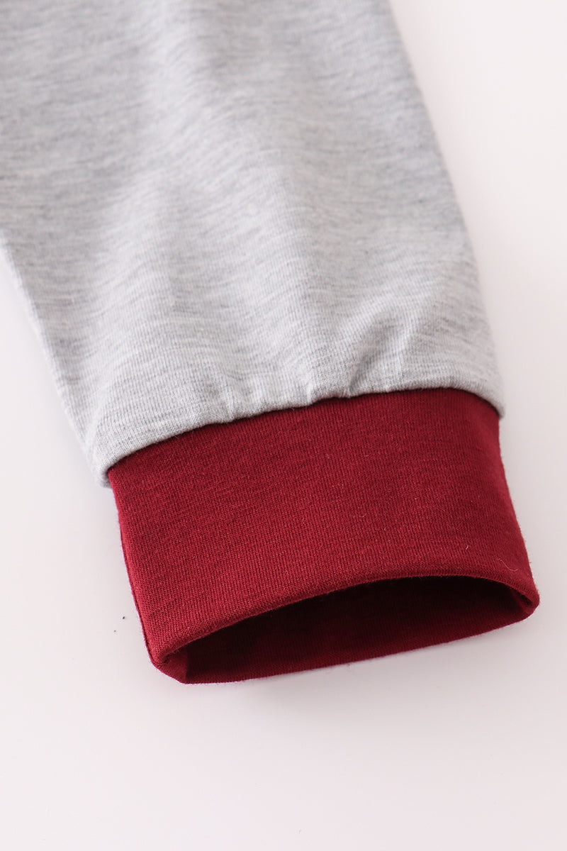 Ensemble pantalon brodé marron Mississippi