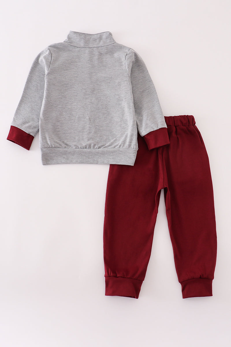 Ensemble pantalon brodé marron Mississippi