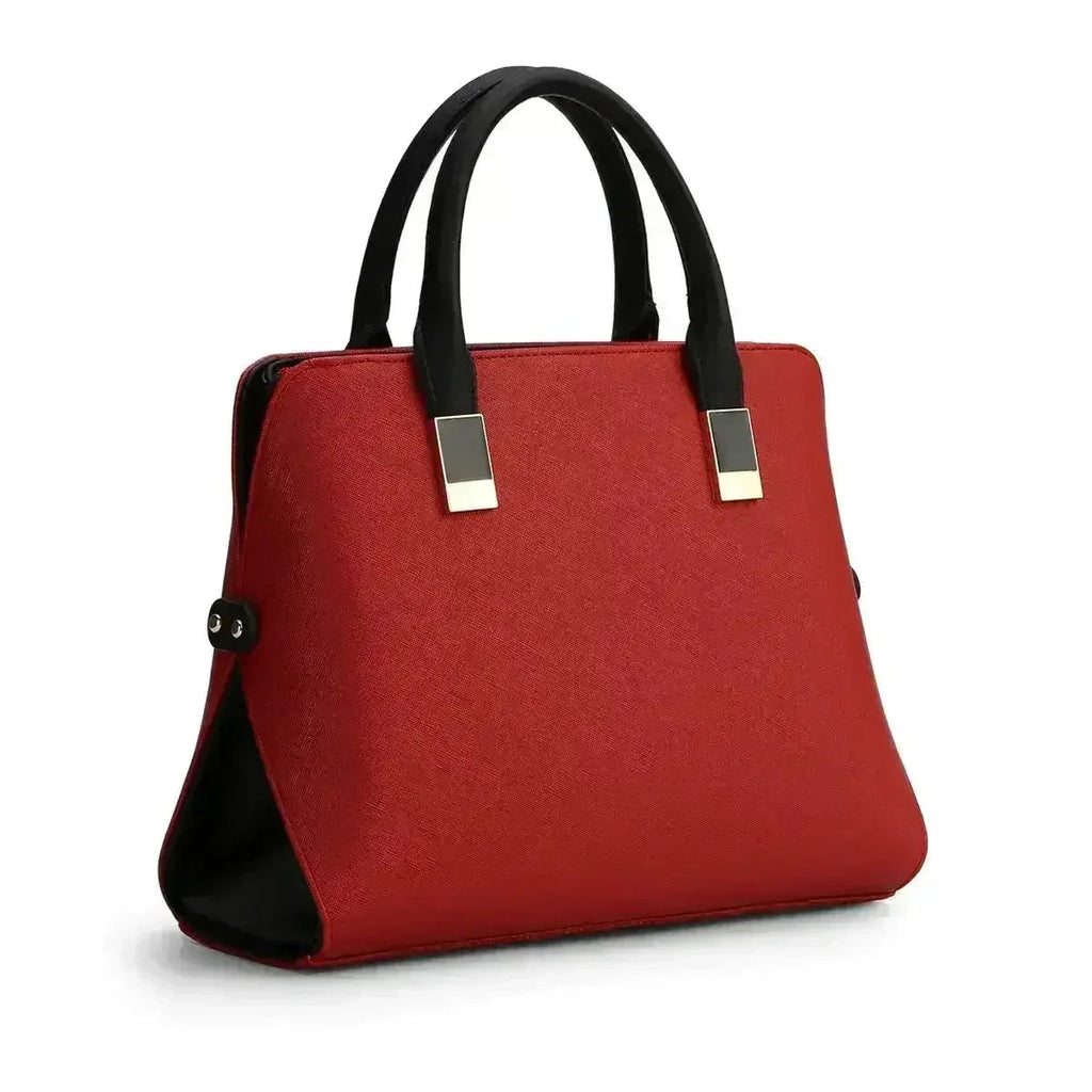 Sac à main en cuir PU de haute qualité de couleur unie pour femmes