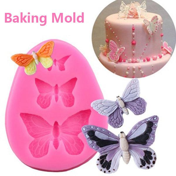 1/2/3Pcs Moule de Cuisson en Silicone 3D Papillon Feuille Moule Chocolat Fondant Outil de Décoration de Gâteau Résistance à la Température Moule en Silicone en Forme de Feuille 3D Moule Fondant Décoration de Gâteau Cupcake