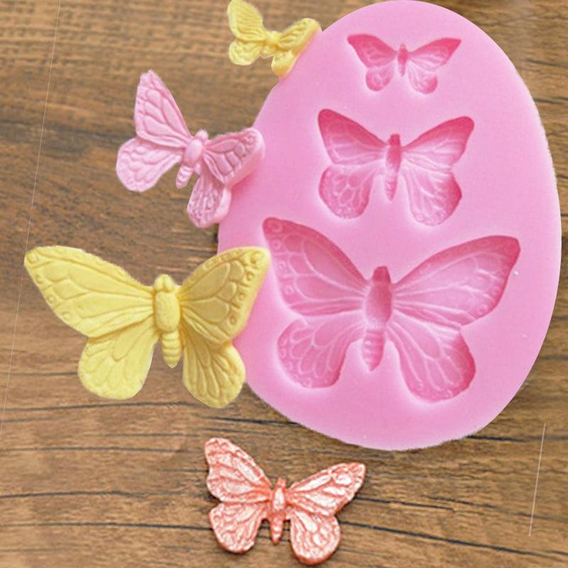 1/2/3Pcs Moule de Cuisson en Silicone 3D Papillon Feuille Moule Chocolat Fondant Outil de Décoration de Gâteau Résistance à la Température Moule en Silicone en Forme de Feuille 3D Moule Fondant Décoration de Gâteau Cupcake