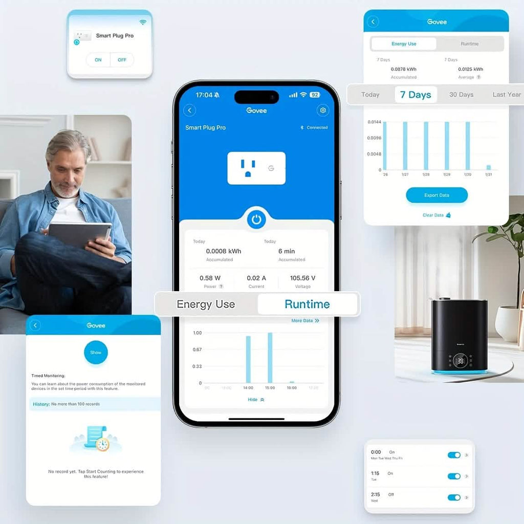 Lot de 2 : Prise intelligente Wi-Fi – 15A, minuterie et contrôle par application, compatible avec Alexa et Google Home