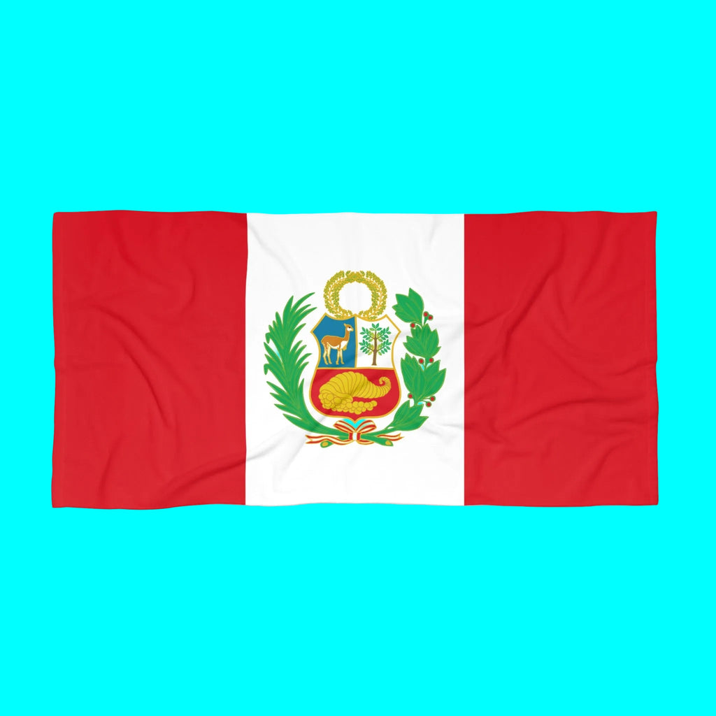 PERU Flag Beach Towel | Quality & Long Lasting - 2 Sizes | Peruvian Pride | Gift for Peruvians