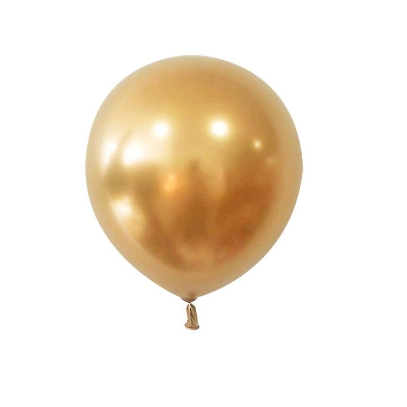 125 ballons en latex métallique chromé or blanc pour mariage, anniversaire, Noël, décoration de fête, enterrement de vie de jeune fille, baby showers, fête de luxe, décoration de mariage d'anniversaire