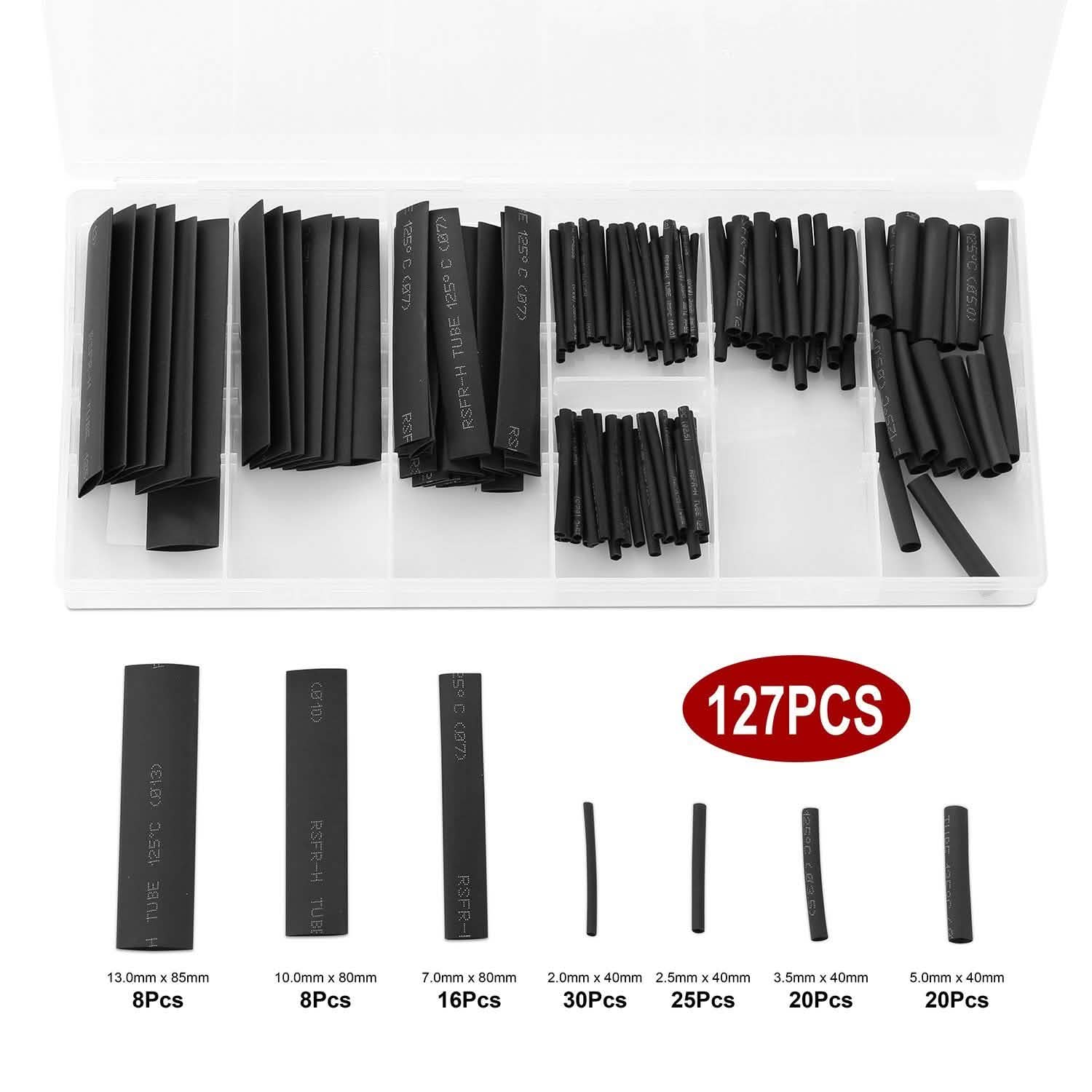 Ensemble de gaines thermorétractables 2:1 de 127 pièces pour câbles