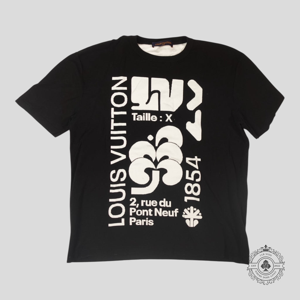 T-shirt à motif intarsia Louis Vuitton noir