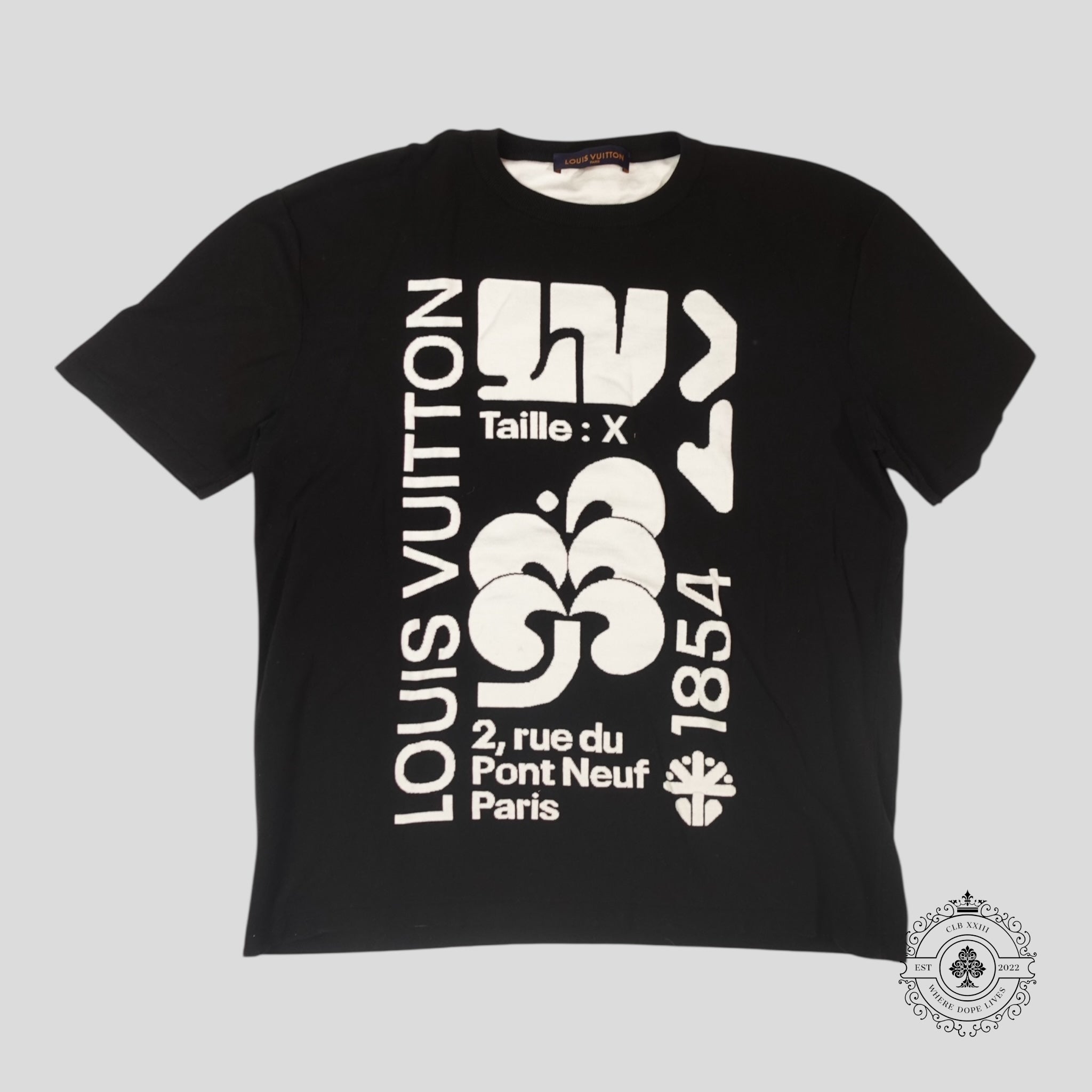 T-shirt à motif intarsia Louis Vuitton noir