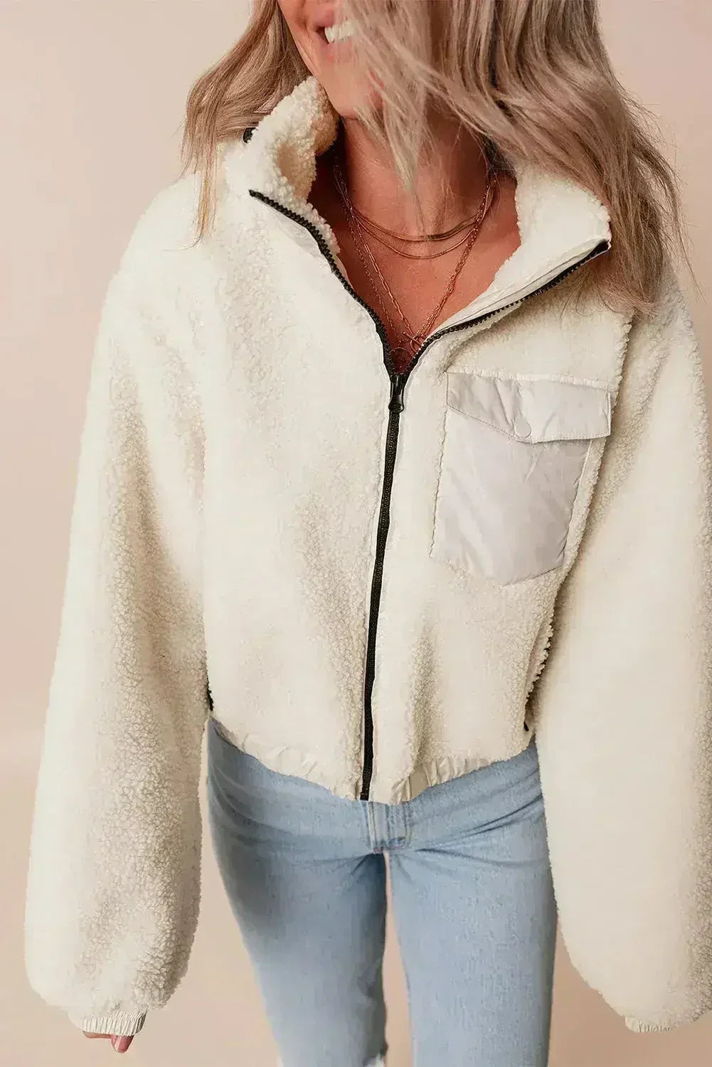 Veste Sherpa à Capuche et Poches Jet Stream