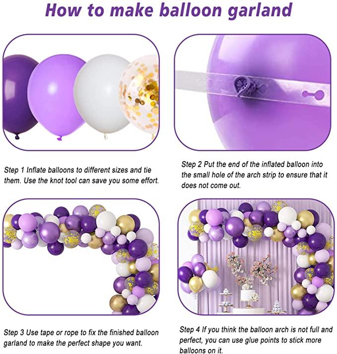 129 ballons violets et or pour joyeux anniversaire, bannière de ballons en aluminium, guirlande de cercles à pois, décorations de fête d'anniversaire, ballons d'anniversaire décoration