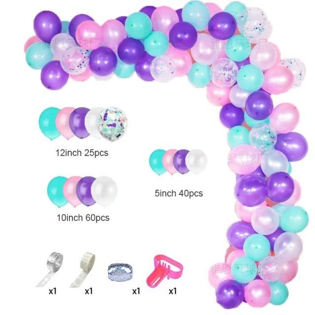 129 ballons violets et or pour joyeux anniversaire, bannière de ballons en aluminium, guirlande de cercles à pois, décorations de fête d'anniversaire, ballons d'anniversaire décoration