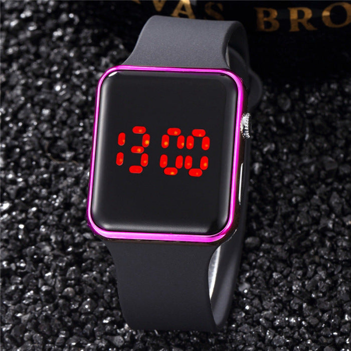 Montre enfant LED Sport Silicone Montres décontractées à affichage numérique pour enfants Montre numérique pour enfants simple Montres-bracelets électroniques élégantes et décontractées à affichage LED pour femmes, adolescentes et jeunes filles