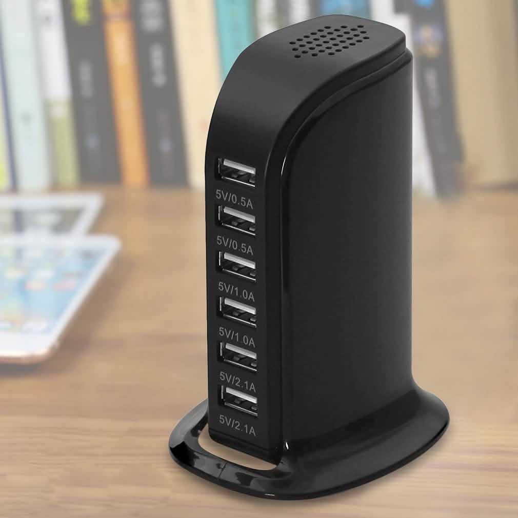 Station de recharge USB 6 ports 40 watts pour smartphones et tablettes