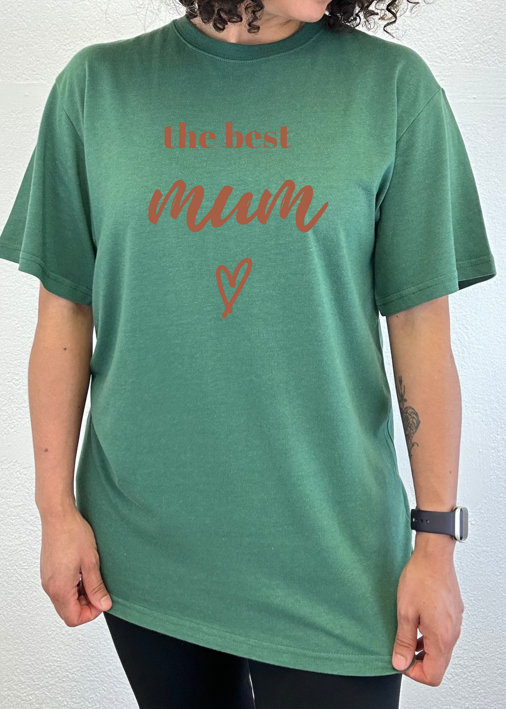 T-shirt unisexe en bambou-viscose/coton biologique à manches courtes avec motif "The Best Mum"