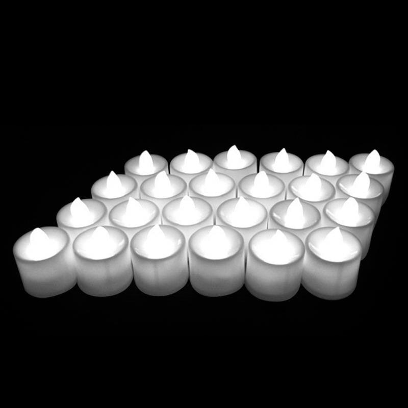 12Pcs Electronic LED Tea Light Candles  Flickering Bulb Battery Operated Flameless LED Tea Light for Seasonal & Festival Celebration Electric Fake Candle Realistic Battery-Powered Flameless Candles for Home Bedroom Party Wedding Festival Decor