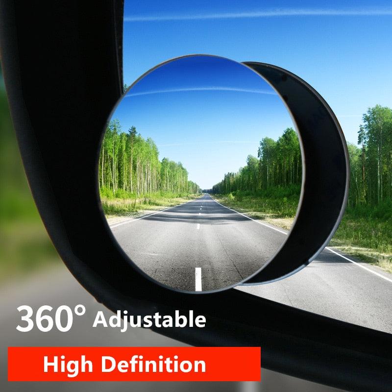 1/2 miroirs convexes HD à angle large de 360 degrés pour voiture, rétroviseur de voiture à vision arrière, rétroviseur sans cadre pour véhicule, petits rétroviseurs ronds convexes réglables à 360° pour voiture, rétroviseur latéral grand angle