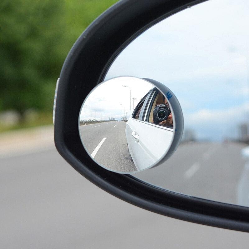 1/2 miroirs convexes HD à angle large de 360 degrés pour voiture, rétroviseur de voiture à vision arrière, rétroviseur sans cadre pour véhicule, petits rétroviseurs ronds convexes réglables à 360° pour voiture, rétroviseur latéral grand angle