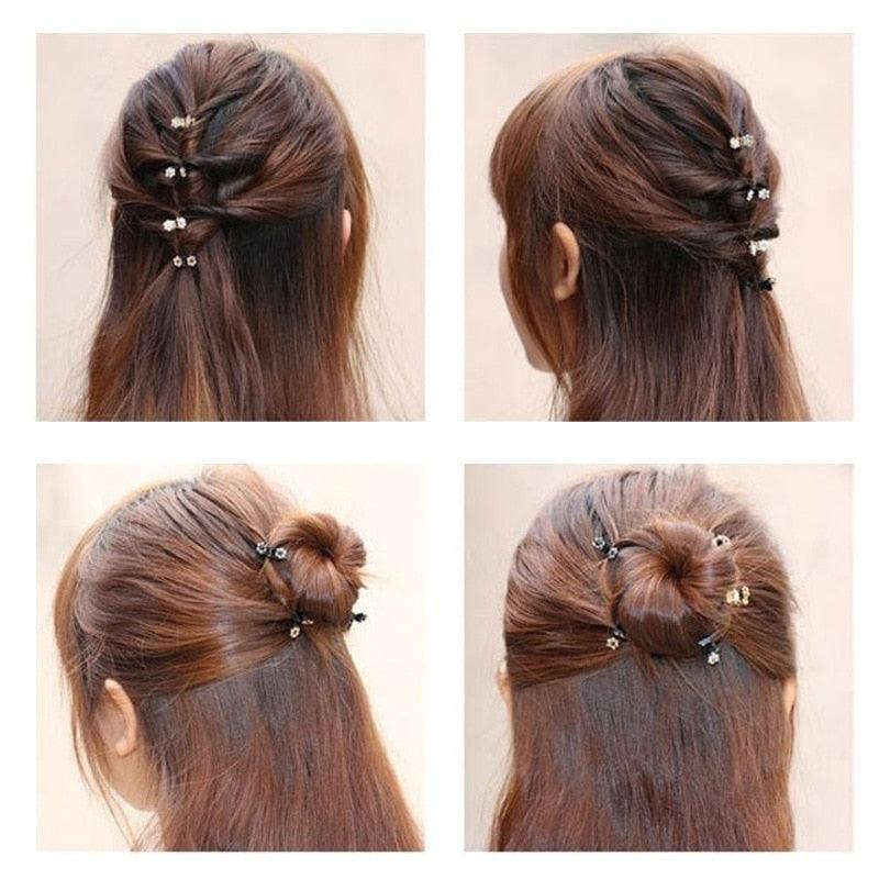 12 Mini pinces à cheveux antidérapantes en strass pour femmes et filles, pinces en métal à dents scintillantes, fleurs, magnifiques accessoires pour cheveux pour mariées et demoiselles d'honneur