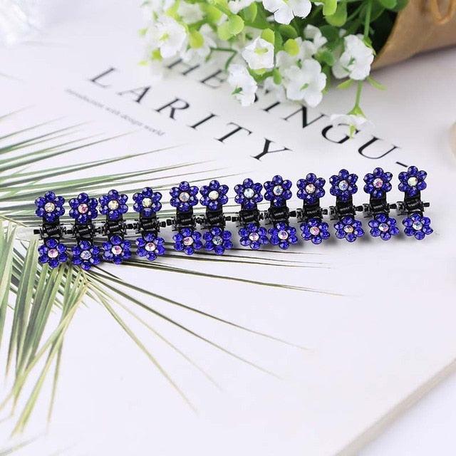 12 Mini pinces à cheveux antidérapantes en strass pour femmes et filles, pinces en métal à dents scintillantes, fleurs, magnifiques accessoires pour cheveux pour mariées et demoiselles d'honneur