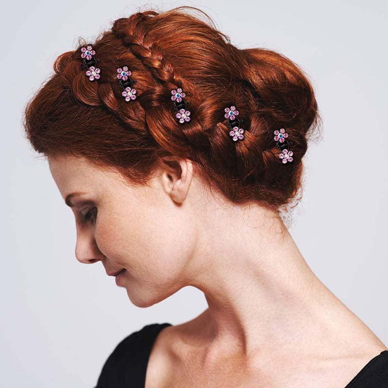 12 Mini pinces à cheveux antidérapantes en strass pour femmes et filles, pinces en métal à dents scintillantes, fleurs, magnifiques accessoires pour cheveux pour mariées et demoiselles d'honneur