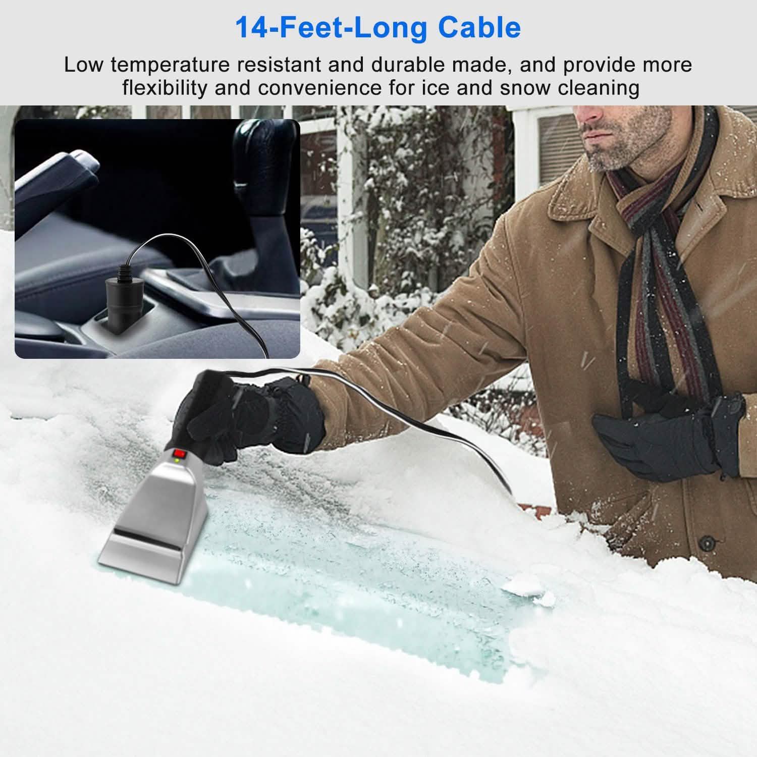 Grattoir à glace et à neige électrique chauffant 12 V pour voiture