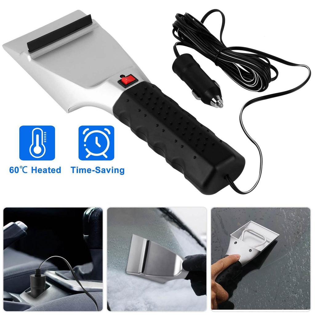 Grattoir à glace et à neige électrique chauffant 12 V pour voiture